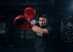 TITLE Boxing Blood Red Leather Punch Mitts -Top Boxing Store BRMMPMRD 3