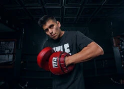 TITLE Boxing Blood Red Leather Punch Mitts -Top Boxing Store BRMMPMRD 4