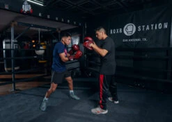 TITLE Boxing Blood Red Leather Punch Mitts -Top Boxing Store BRMMPMRD 5