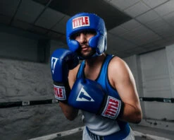 TITLE Classic USA Boxing Competition Headgear – With Cheeks -Top Boxing Store CACHXBL 1