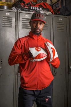 TITLE Boxing Fighting Fresh Leather Punch Mitts -Top Boxing Store FFPM WH RD