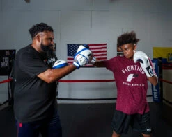 Fighting Freedom Leather Focus Mitts -Top Boxing Store FLFM2WHBL 1