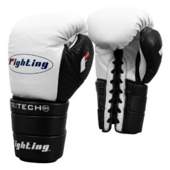 Fighting Tri-Tech Tenacious Lace Training Gloves -Top Boxing Store FS3TTGL WH BK 002