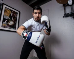 Fighting Ferocity Leather Training Gloves -Top Boxing Store FTGTGWHBK 1