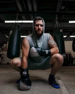 TITLE Boxing Outline Sleeveless Hoodie -Top Boxing Store LTA3GR 2