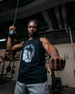 TITLE Boxing Vintage Hanging Gloves Tank -Top Boxing Store LTA7BK 2