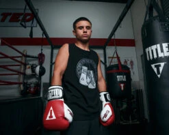 TITLE Boxing Vintage Hanging Gloves Tank -Top Boxing Store LTA7BK 4