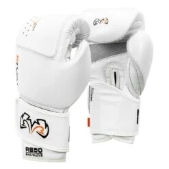 Rival Boxing Intelli-Shock Leather Bag Gloves -Top Boxing Store RB50 WH 2