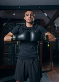 TITLE Boxing Roberto Duran Leather Sparring Gloves -Top Boxing Store RDSGBK 1