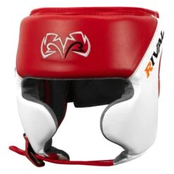 Rival Boxing Amateur Competition Headgear With Cheek Protect -Top Boxing Store RHGC2C RD WH 1