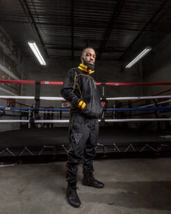 TITLE "Boxing Ain't Easy" Velour Warm Up -Top Boxing Store TB166BKYE 2