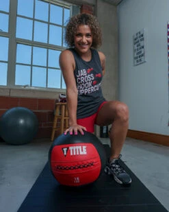 TITLE Boxing Jab Cross Women's Muscle Tee -Top Boxing Store TBWTS212GR 1