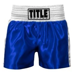TITLE Boxing Professional Women’s Satin Striped Boxing Trunks -Top Boxing Store TPBTW2 BL WH 2