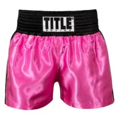 TITLE Boxing Professional Women’s Satin Striped Boxing Trunks -Top Boxing Store TPBTW2 PK BK 2