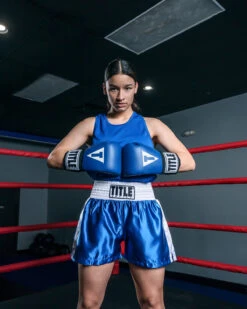TITLE Boxing Professional Women’s Satin Striped Boxing Trunks -Top Boxing Store TPBTW2BLWH 3
