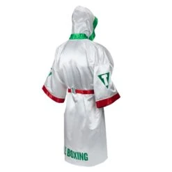 TITLE Boxing Pro Full Length Boxing Robe -Top Boxing Store TSRFL2 RD WH GN 02