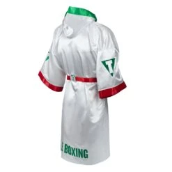 TITLE Boxing Pro Full Length Boxing Robe -Top Boxing Store TSRFL2 RD WH GN 04