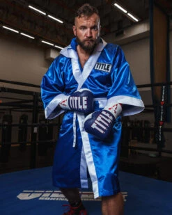 TITLE Boxing Pro Full Length Robe 3.0 -Top Boxing Store TSRFL3BLWH 1