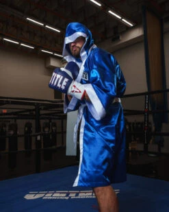 TITLE Boxing Pro Full Length Robe 3.0 -Top Boxing Store TSRFL3BLWH 2
