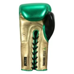 WBC By TITLE Boxing Green Belt Sparring Gloves -Top Boxing Store WGBSG GN GD BK 4
