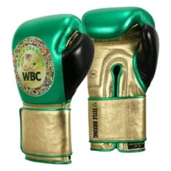 WBC By TITLE Boxing Green Belt Training Gloves 1.0 -Top Boxing Store WGBTG GN GD BK 2