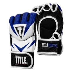 TITLE MMA Command Pro Fight Gloves -Top Boxing Store XMCPFG BL WH 002