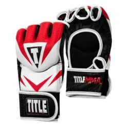 TITLE MMA Command Pro Fight Gloves -Top Boxing Store XMCPFG RD WH 002
