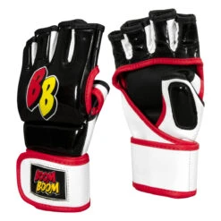 BOOM BOOM Boxing Bomber Youth MMA Gloves -Top Boxing Store bbmmgy bk wh rd 02