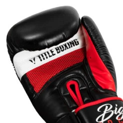 TITLE Boxing Leather Big League Bag Gloves -Top Boxing Store blbg2 bk rd 05