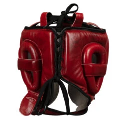 TITLE Boxing Blood Red Leather Sparring Headgear -Top Boxing Store brhg rd gr 04