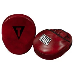 TITLE Boxing Blood Red Leather Punch Mitts -Top Boxing Store brmmpm rd 3