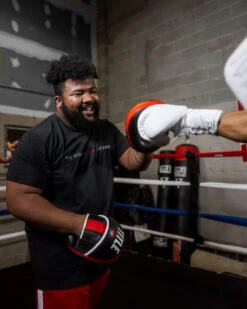 TITLE Boxing Leather Combination Focus Mitts 2.0 -Top Boxing Store cbfpm2 bk rd 2 1