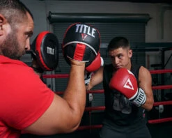 TITLE Boxing Leather Combination Focus Mitts 2.0 -Top Boxing Store cbfpm2 rd bk 3