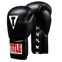 TITLE Classic Leather Lace Training Gloves 2.0 -Top Boxing Store ctsgl2 bk 1 1