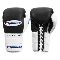 Fighting Tri-Tech Tenacious Lace Training Gloves -Top Boxing Store fs3ttgl bk wh 001