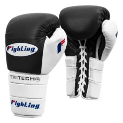 Fighting Tri-Tech Tenacious Lace Training Gloves -Top Boxing Store fs3ttgl bk wh 002