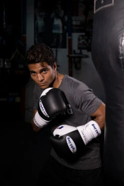 Fighting Tri-Tech Tenacious Lace Training Gloves -Top Boxing Store fs3ttgl bk wh 2