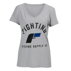 Fighting Women's Distressed V-Neck Tee -Top Boxing Store fswts14 gr 01 1 4