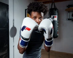 Fighting Force Leather Bag Gloves -Top Boxing Store ftgfbg wh bl 1 2