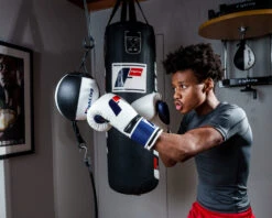 Fighting Force Leather Bag Gloves -Top Boxing Store ftgfbg wh bl 2 1