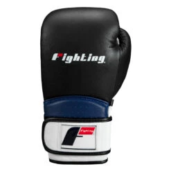 Fighting Ferocity Leather Training Gloves -Top Boxing Store ftgtg bk wh bl 3 2