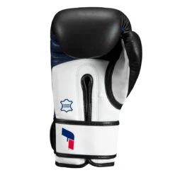 Fighting Ferocity Leather Training Gloves -Top Boxing Store ftgtg bk wh bl 4 2