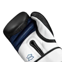 Fighting Ferocity Leather Training Gloves -Top Boxing Store ftgtg bk wh bl 5 2