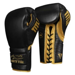 TITLE Boxing Roberto Duran Leather Sparring Gloves -Top Boxing Store rdsg bk gd 02