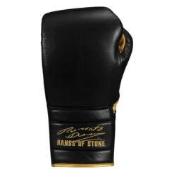 TITLE Boxing Roberto Duran Leather Sparring Gloves -Top Boxing Store rdsg bk gd 03