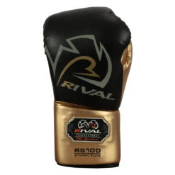 Rival Boxing 100 Series Lace Sparring Gloves -Top Boxing Store rs100 bk gd 0003