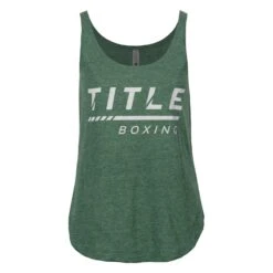 TITLE Boxing Women's Striped Wordmark Cropped Tank -Top Boxing Store tbwts216 gn 1 1