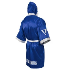 TITLE Boxing Pro Full Length Boxing Robe -Top Boxing Store tsrfl2 bl wh 02