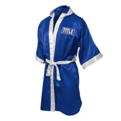 TITLE Boxing Pro Full Length Boxing Robe -Top Boxing Store tsrfl2 bl wh 03