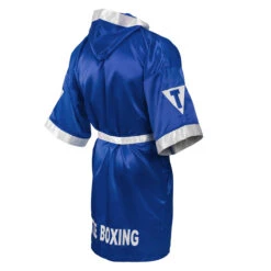 TITLE Boxing Pro Full Length Boxing Robe -Top Boxing Store tsrfl2 bl wh 04